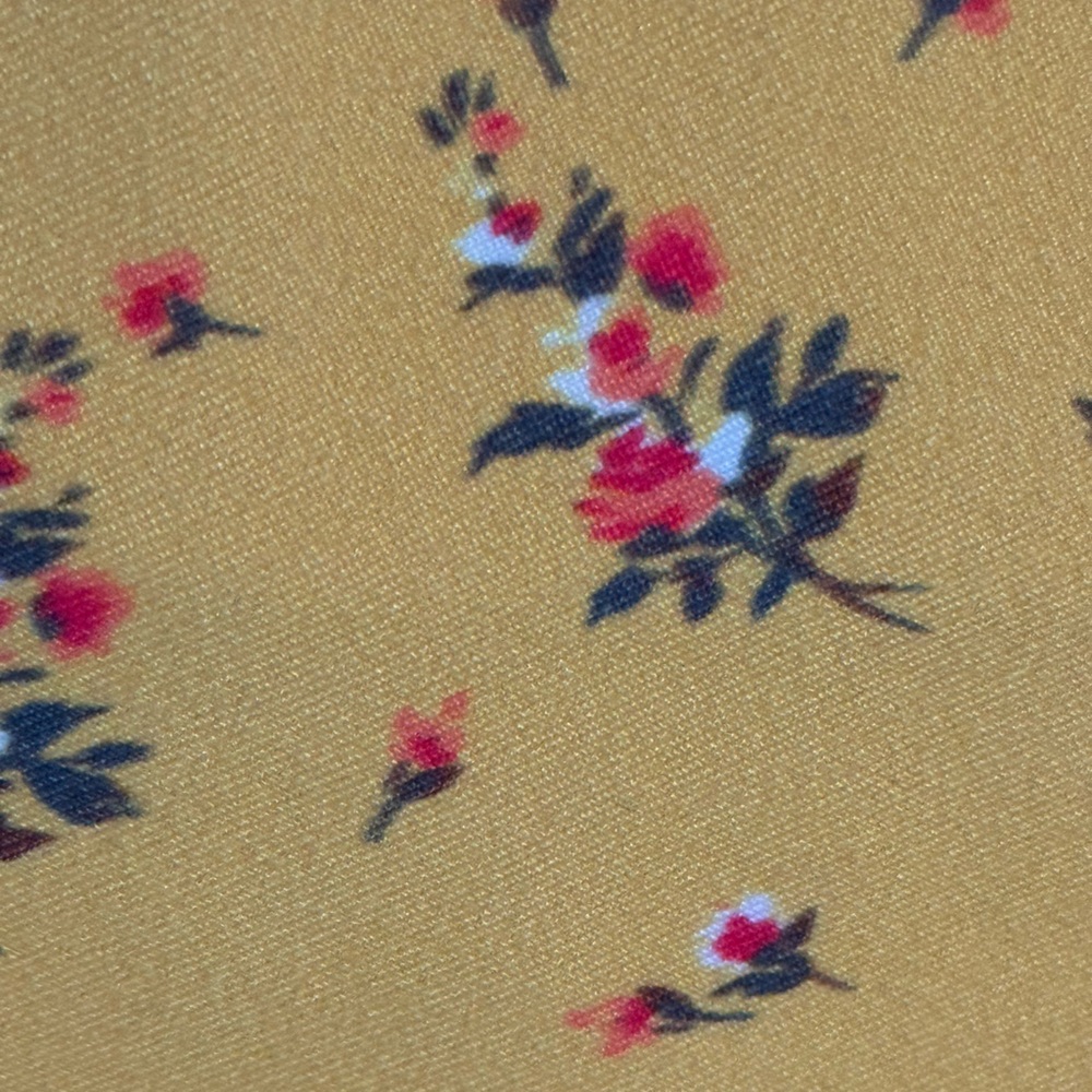 Chenault Girl | Yellow Floral Dress with Handkerchief Hem - Picture 5 of 5